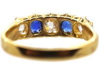 Edwardian 18ct Gold, Sapphire & Diamond Five Stone Ring