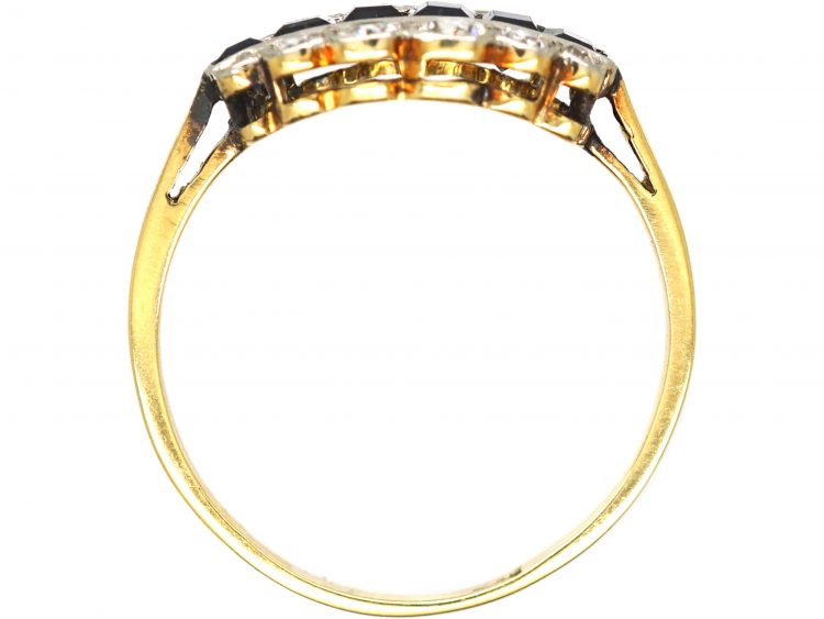 Art Deco 18ct & Platinum, Sapphire & Diamond Ring