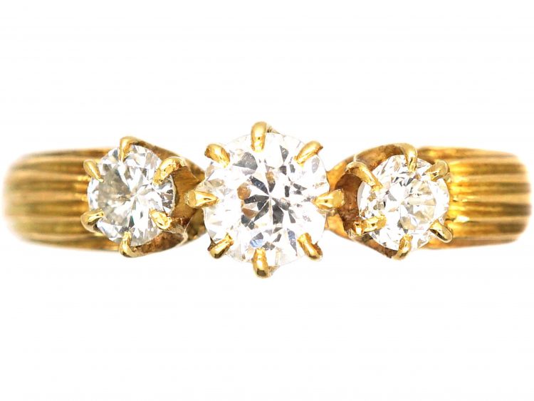Edwardian 18ct Gold,Three Stone Diamond Ring