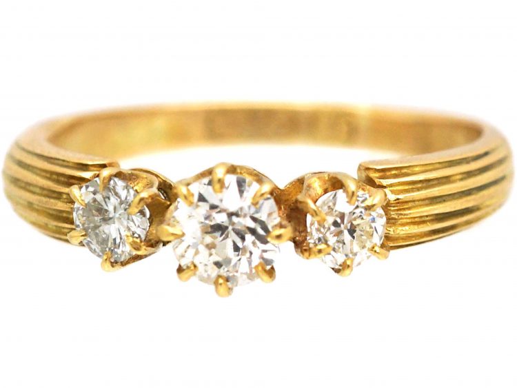 Edwardian 18ct Gold,Three Stone Diamond Ring