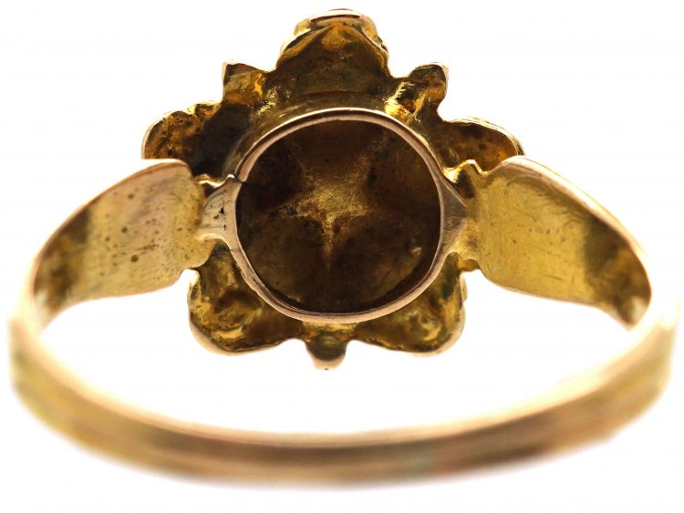 Georgian 15ct Gold Acrostic Pansy Cluster Ring that Spells Regard
