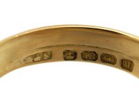 Victorian 18ct Gold Double Snake Ring with Rose Diamond Eyes