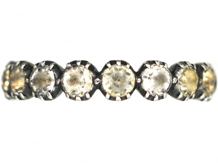 Georgian Gold & Silver Eternity Ring set with Paste