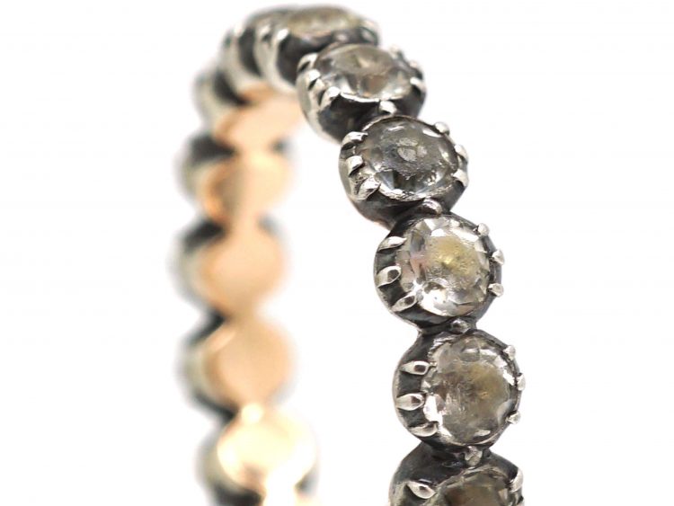 Georgian Gold & Silver Eternity Ring set with Paste