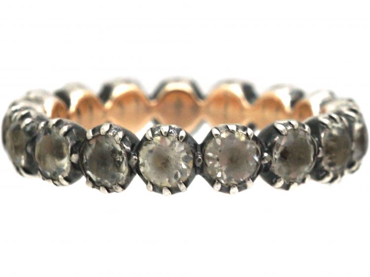 Georgian Gold & Silver Eternity Ring set with Paste