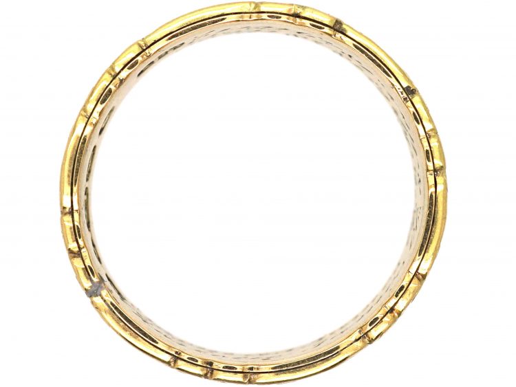 Georgian 18ct Gold, Blue & Black Enamel Mourning Ring
