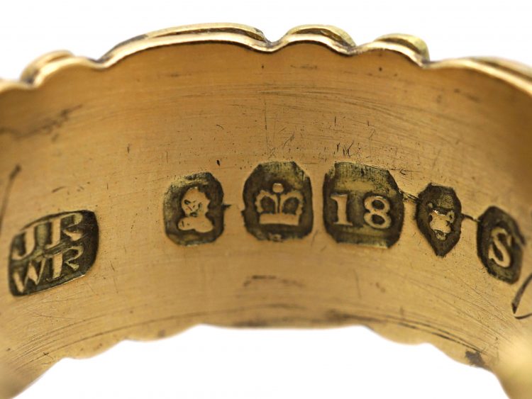 Georgian 18ct Gold, Blue & Black Enamel Mourning Ring