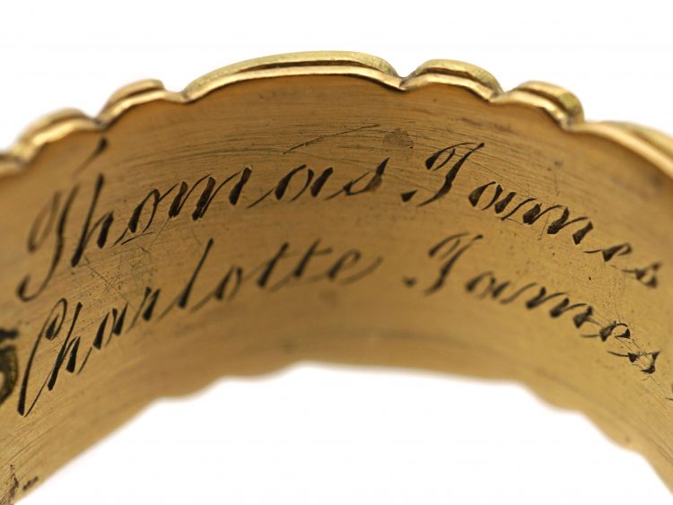 Georgian 18ct Gold, Blue & Black Enamel Mourning Ring