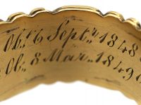 Georgian 18ct Gold, Blue & Black Enamel Mourning Ring