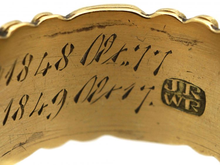 Georgian 18ct Gold, Blue & Black Enamel Mourning Ring