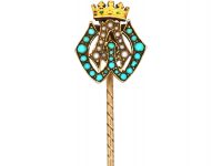 Victorian 18ct Gold Coronet & Monogram Tie Pin that Belonged to the 4th Duke of Wellington