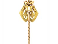 Victorian 18ct Gold Coronet & Monogram Tie Pin that Belonged to the 4th Duke of Wellington