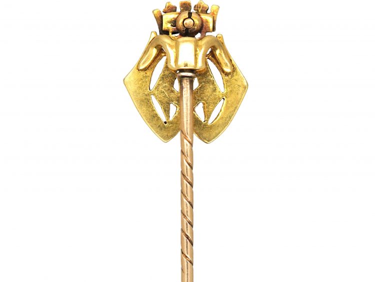 Victorian 18ct Gold Coronet & Monogram Tie Pin that Belonged to the 4th Duke of Wellington