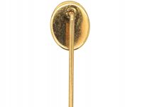 Edwardian 15ct Gold Tiger's Eye Scarab Tie Pin