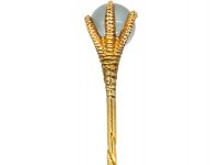 Victorian 15ct Gold Tie Pin of a Claw Holding a Moonstone Globe
