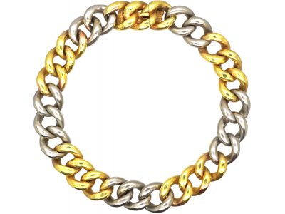 Edwardian 18ct Gold & Platinum Curb Bracelet