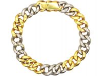 Edwardian 18ct Gold & Platinum Curb Bracelet
