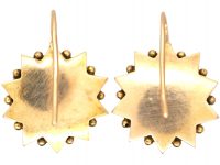 Victorian 15ct Gold & Natural Split Pearl & Rose Diamond Earrings
