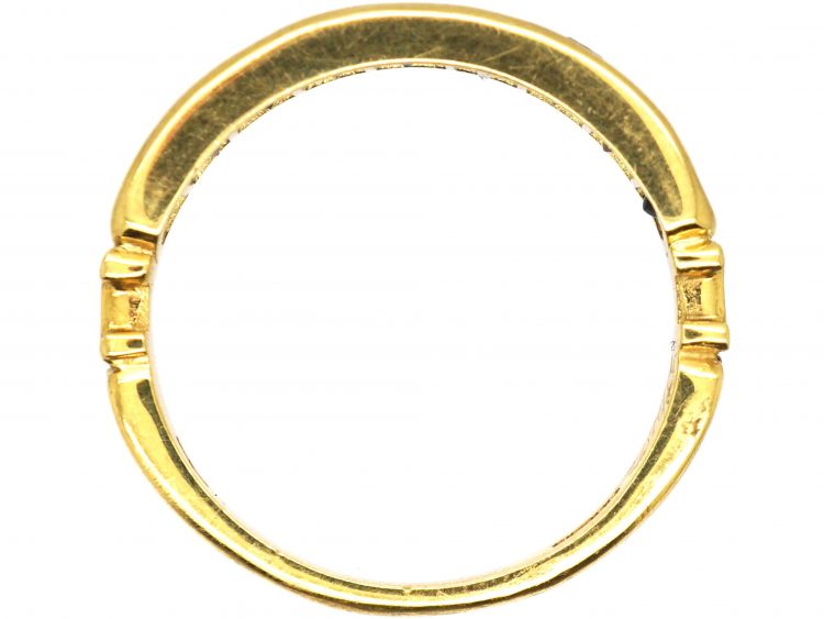 18ct Gold Half Eternity Ring set with Sapphires & Diamonds