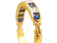 18ct Gold Half Eternity Ring set with Sapphires & Diamonds