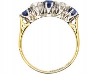 Early 20th Century 18ct Gold & Platinum, Sapphire & Diamond Five Stone Ring