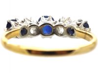 Early 20th Century 18ct Gold & Platinum, Sapphire & Diamond Five Stone Ring