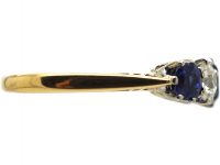 Early 20th Century 18ct Gold & Platinum, Sapphire & Diamond Five Stone Ring