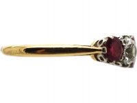 Early 20th Century Ruby & Diamond Five Stone Ring