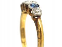 Early 20th Century 18ct Gold & Platinum, Sapphire & Diamond Five Stone Ring