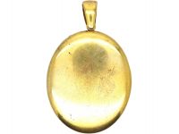 Victorian 18ct Gold Locket with Star Motif set with Natural Split Pearls & Cabochon Rubies