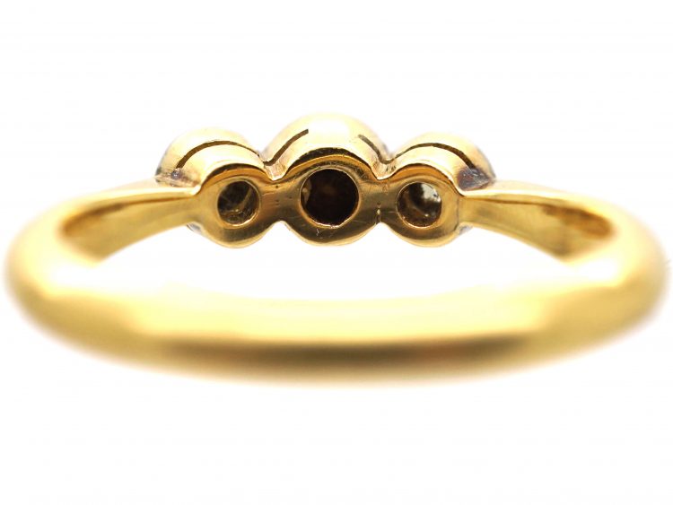 Art Deco 18ct Gold & Platinum, Three Stone Diamond Ring