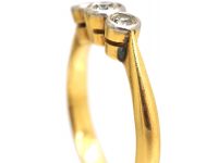 Art Deco 18ct Gold & Platinum, Three Stone Diamond Ring