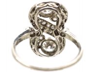 Art Deco Platinum Figure of Eight Ring set with Diamonds