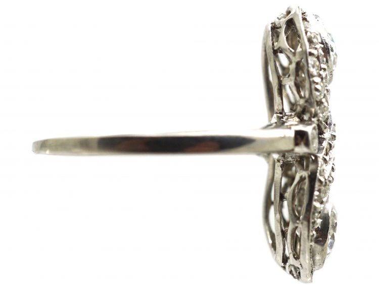 Art Deco Platinum Figure of Eight Ring set with Diamonds