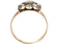 Georgian 9ct Gold & Silver, Rose Diamond Cluster Ring