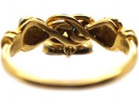 Regency 15ct Gold Knot & Heart Ring set with Rubies & Turquoise