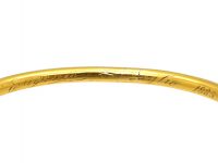 Victorian 18ct Gold Double Snake Bangle set with a Diamond & a Sapphire with Rose Diamond Eyes