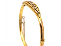 Edwardian 15ct Gold Bangle set with Rubies & Diamonds