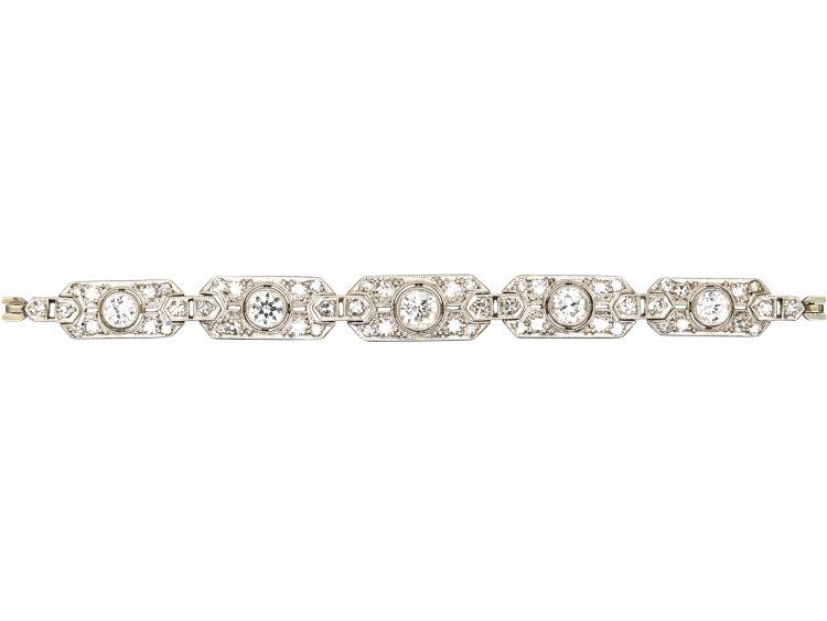 Art Deco 18ct White Gold & Diamond Bracelet