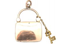 Georgian 9ct Gold Padlock & Key Pendant