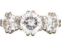 Art Deco 18ct Gold Large Three Stone Diamond Ring