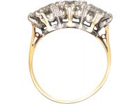 Art Deco 18ct Gold Large Three Stone Diamond Ring