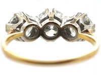 Art Deco 18ct Gold Large Three Stone Diamond Ring