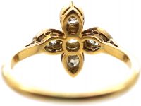Art Deco 18ct Gold & Platinum Quatrefoil Ring set with Diamonds