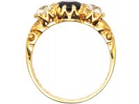 Edwardian 18ct Gold, Sapphire & Diamond Three Stone Ring