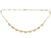 French Art Nouveau 18ct Gold Panel Necklace