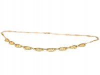 French Art Nouveau 18ct Gold Panel Necklace