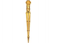 Scottish 19th Century 15ct Gold Dirk Brooch set with Bloodstone, Jasper & Citrine