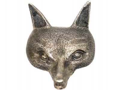 Victorian Silver Head of a Fox