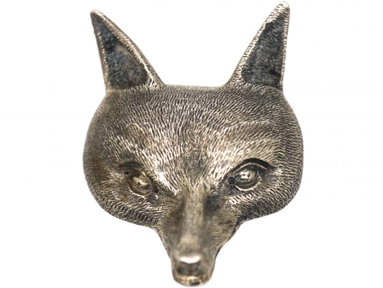 Victorian Silver Head of a Fox